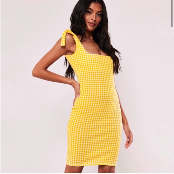 ASOS Yellow & White Gingham Dress - Picture 1 of 4